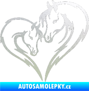 Samolepka Koníci 002 - pravá srdíčko kůň s hříbátkem pískované sklo