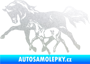 Samolepka Koníci 003 levá kobylka s hříbětem pískované sklo