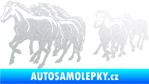 Samolepka Koníci 005 stádo levá pískované sklo