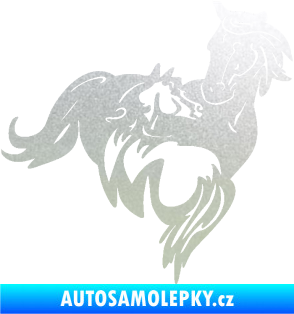 Samolepka Koníci 007 pravá klisna s hříbětem pískované sklo