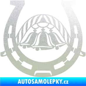 Samolepka Koňská podkova 005 se zvonečky pískované sklo