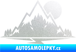 Samolepka Krajina hory 001 pravá pískované sklo