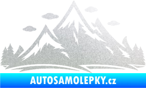 Samolepka Krajina hory 002 pravá pískované sklo