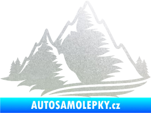 Samolepka Krajina hory 003 levá pískované sklo