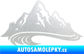 Samolepka Krajina hory 008 levá pískované sklo
