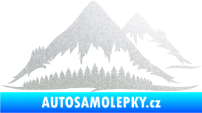 Samolepka Krajina hory 011 pravá pískované sklo