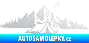 Samolepka Krajina hory 023 pravá kempování pískované sklo