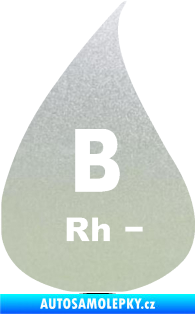 Samolepka Krevní skupina B Rh- kapka pískované sklo