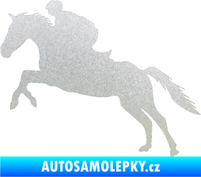 Samolepka Kůň 019 levá jezdec v sedle pískované sklo
