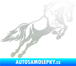 Samolepka Kůň 050 pravá ve skoku pískované sklo