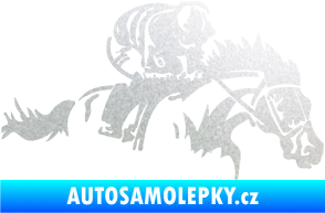 Samolepka Kůň 075 pravá závod s jezdcem, dostihy pískované sklo