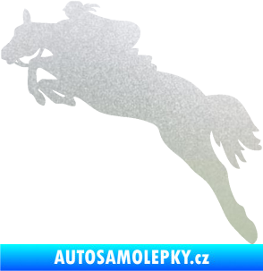 Samolepka Kůň 084 levá s jezdkyní pískované sklo