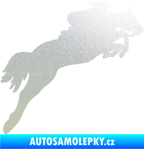 Samolepka Kůň 084 pravá s jezdkyní pískované sklo