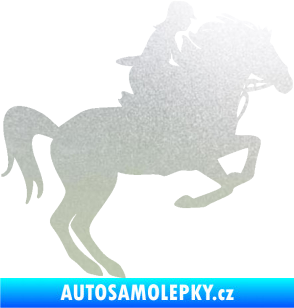 Samolepka Kůň 091 pravá skok pískované sklo