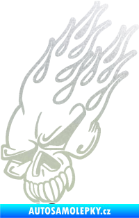 Samolepka Lebka 041 levá v plamenech pískované sklo