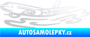 Samolepka Letadlo 026 levá v oblacích pískované sklo