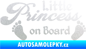 Samolepka Little princess on board 002 nápis s nožičkami pískované sklo