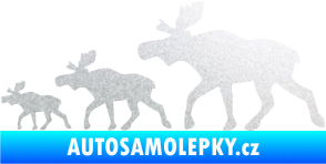 Samolepka Losí rodinka levá pískované sklo
