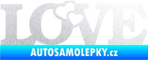 Samolepka Love 001 nápis se srdíčky pískované sklo