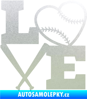 Samolepka Love baseball pískované sklo