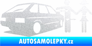 Samolepka Love car love girl levá pískované sklo