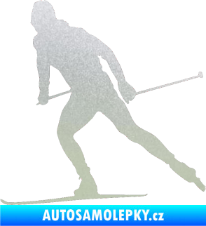 Samolepka Lyžař 006 levá běžky pískované sklo