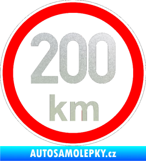 Samolepka Maximální rychlost 200km - nejvyšší konstrukční rychlost pískované sklo