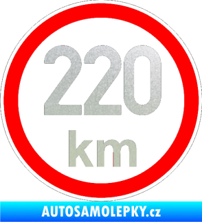 Samolepka Maximální rychlost 220km - nejvyšší konstrukční rychlost pískované sklo