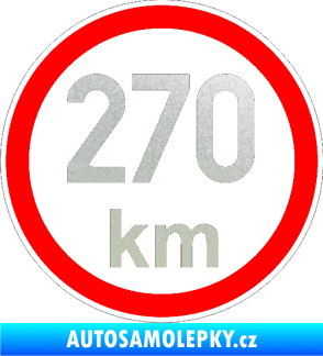 Samolepka Maximální rychlost 270km - nejvyšší konstrukční rychlost pískované sklo