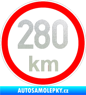 Samolepka Maximální rychlost 280km - nejvyšší konstrukční rychlost pískované sklo