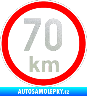 Samolepka Maximální rychlost 70km - nejvyšší konstrukční rychlost pískované sklo