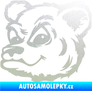 Samolepka Medvěd 011 levá hlava pískované sklo