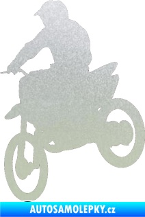 Samolepka Motorka 014 levá motokros pískované sklo