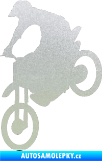 Samolepka Motorka 016 levá motokros pískované sklo