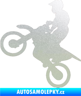 Samolepka Motorka 024 levá motokros pískované sklo