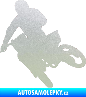 Samolepka Motorka 025 levá motokros pískované sklo