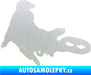 Samolepka Motorka 028 levá motokros pískované sklo