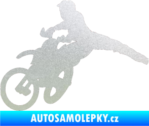 Samolepka Motorka 030 levá motokros pískované sklo