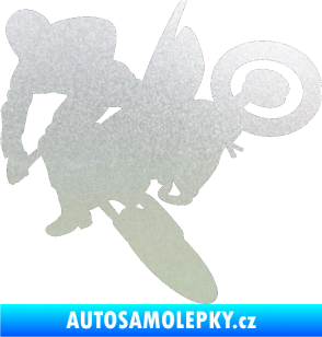 Samolepka Motorka 033 levá motokros pískované sklo