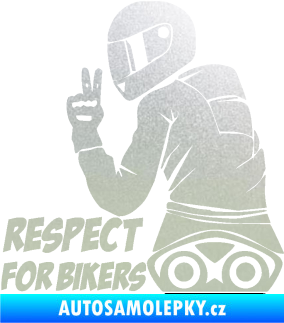 Samolepka Motorkář 003 levá respect for bikers nápis pískované sklo