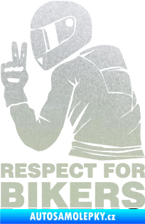 Samolepka Motorkář 004 respect for bikers nápis pískované sklo