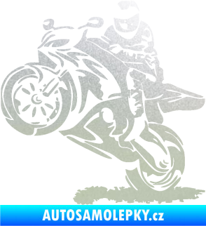 Samolepka Motorkář 010 levá pískované sklo
