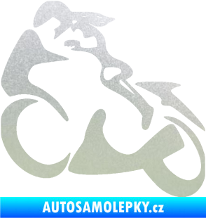 Samolepka Motorkářka 001 levá pískované sklo
