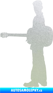 Samolepka Music 003 levá hráč na kytaru pískované sklo