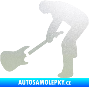 Samolepka Music 007 levá rocker s kytarou pískované sklo