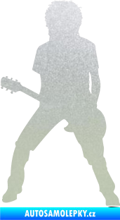 Samolepka Music 010 levá rocker s kytarou pískované sklo