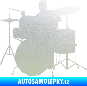 Samolepka Music 011 levá hráč na bicí pískované sklo