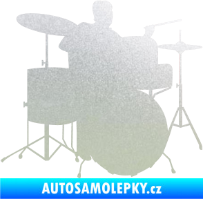 Samolepka Music 011 pravá hráč na bicí pískované sklo