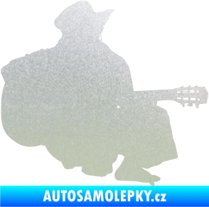 Samolepka Music 014 pravá hráč na kytaru pískované sklo
