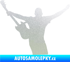 Samolepka Music 024 levá kytarista rocker pískované sklo